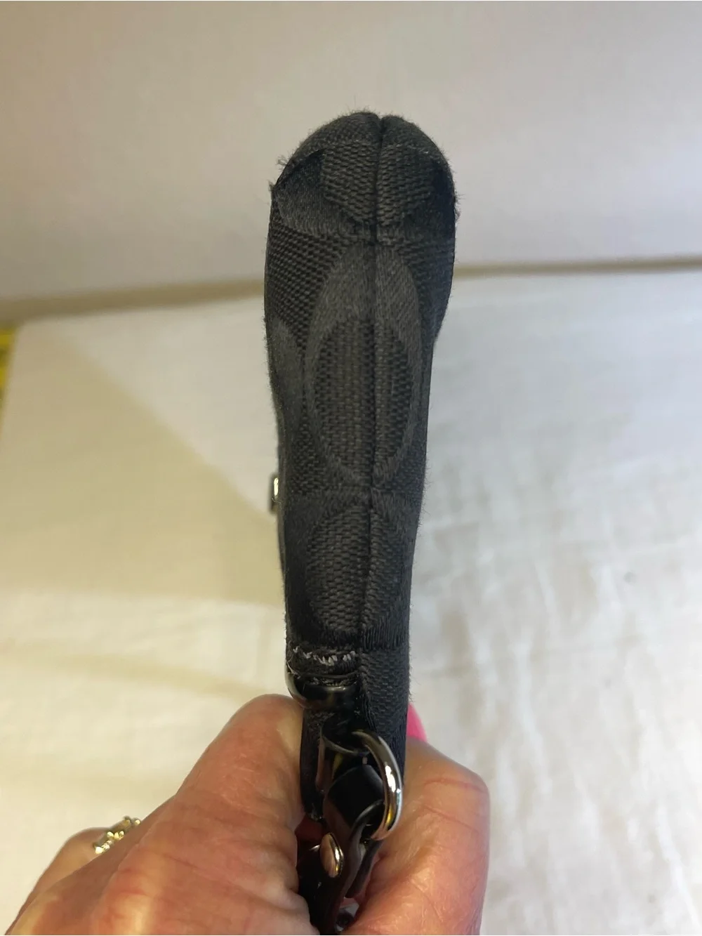 Coach Signature Jacquard Turnlock Pocket Wristlet